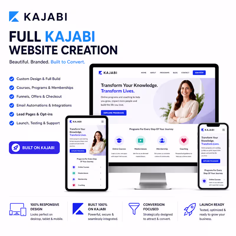 Cover image for Full Kajabi Website Creation