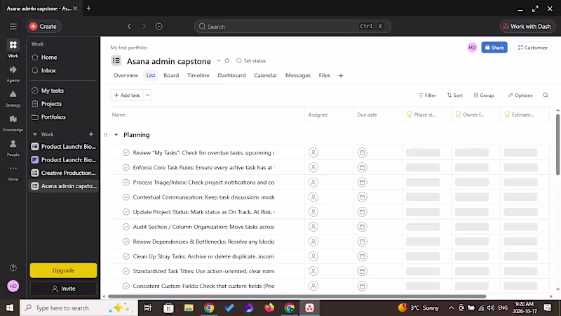 Cover image for Asana Workspace Architecture & Workflow Setup
