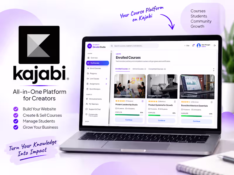 Cover image for Launch a polished Kajabi website, course experience, and convers