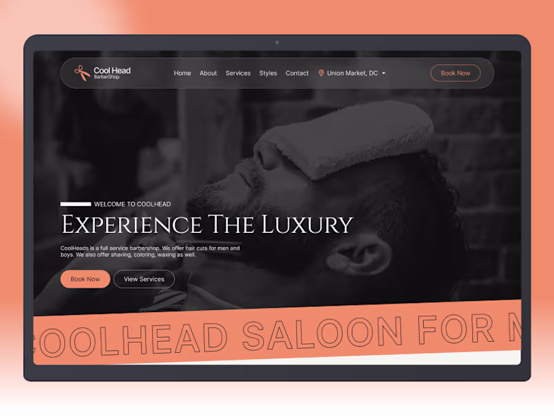 Cover image for Barber Shop & Saloon Landing Page Redesign