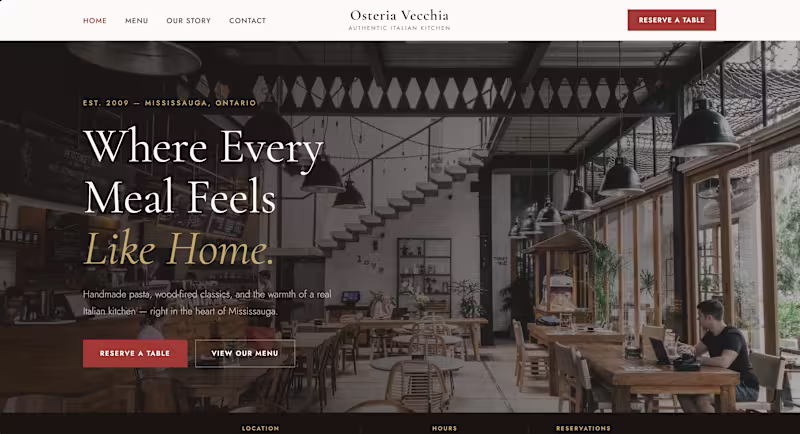 Cover image for Demo website for an Italian