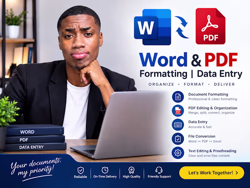 Cover image for I will organize and format Word and PDF documents