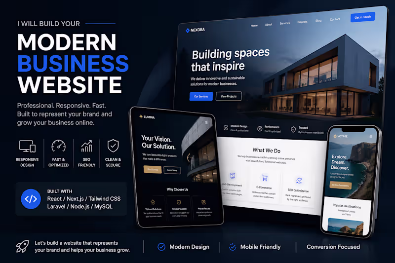 Cover image for I will build your modern business website