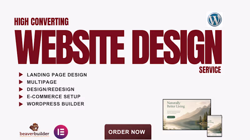 Cover image for Design you a high converting beaver builder website (5-7 pages)