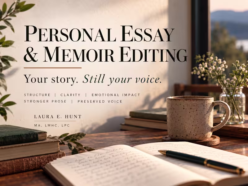 Cover image for Personal Essay & Memoir Editing