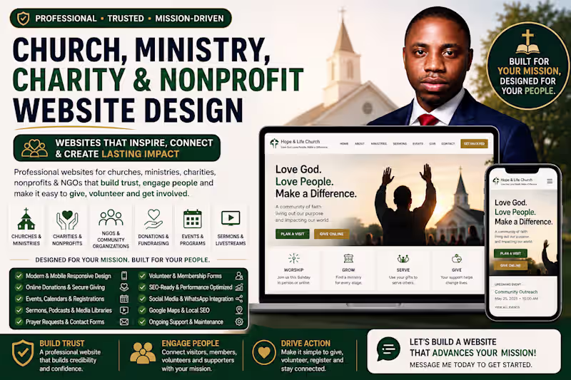 Cover image for Church, Ministry, Charity & Nonprofit Website Design
