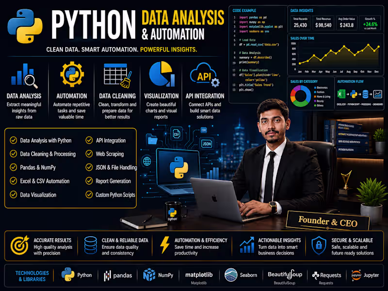 Cover image for Python Automation & Data Analysis Portfolio