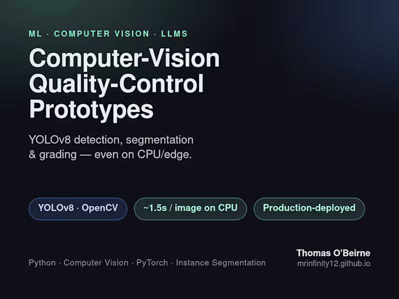Cover image for A YOLOv8 computer-vision system that
