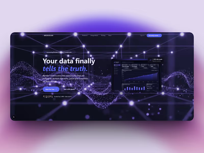 Cover image for Meridian SaaS Landing Page