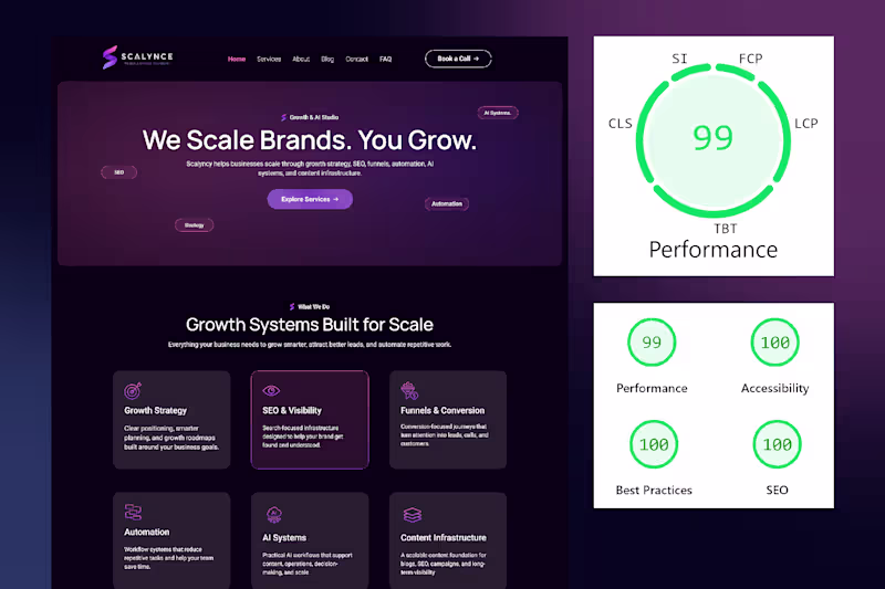 Cover image for Scalynce - WordPress Website, ACF Pro, SEO & Speed Optimization
