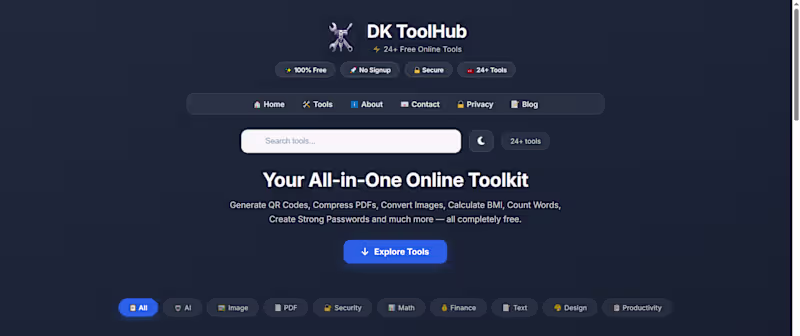 Cover image for I will build Web Tools & Web Application's Like DK ToolHub