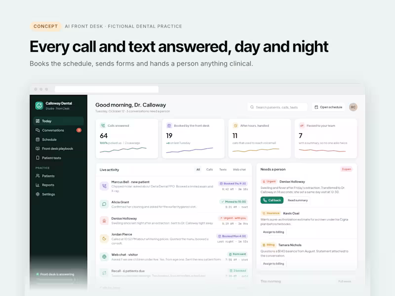 Cover image for Concept: an AI front desk