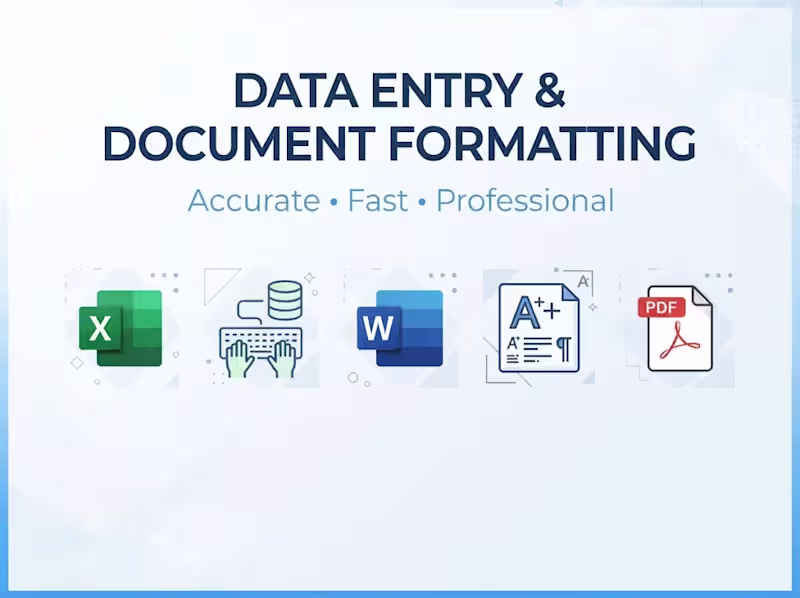 Cover image for Professional Data Entry & Document Formatting