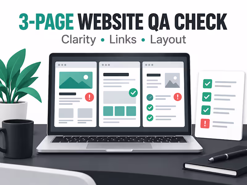 Cover image for 3-Page Website Clarity & QA Check