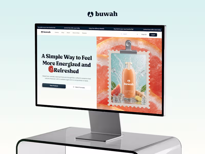 Cover image for Buwah - Cold-Pressed Juice Landing Page