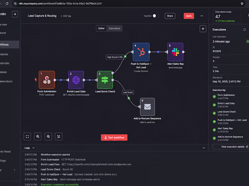 Cover image for Lead Capture → CRM Auto-Sync Pipeline