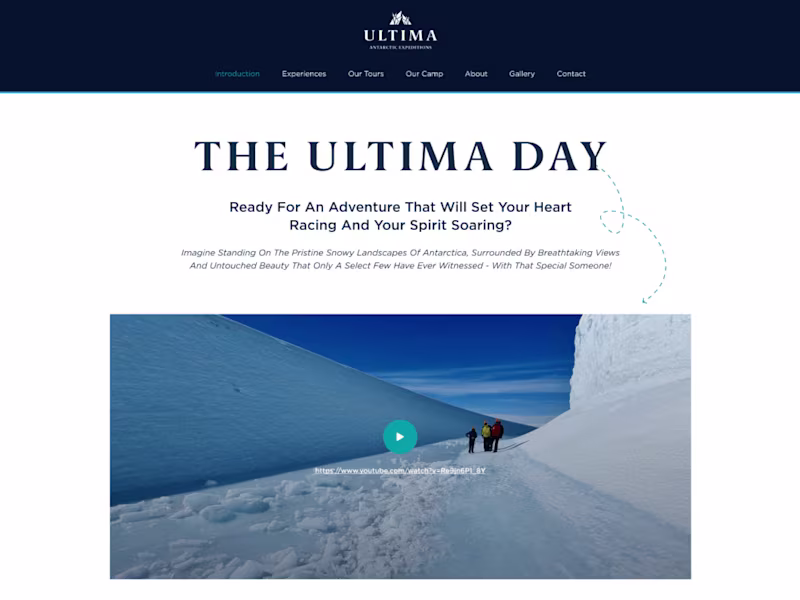 Cover image for Ultima Antarctic Expeditions -UX design