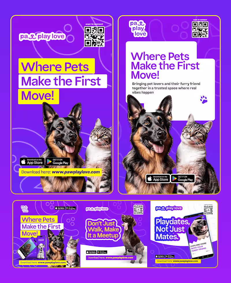 Cover image for PET DATING APP SOCIAL MEDIA DESIGNS