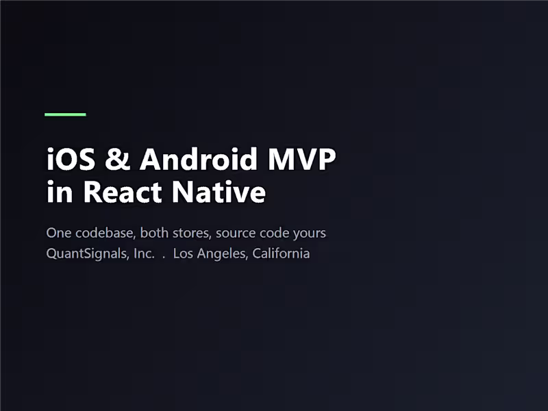 Cover image for Build your iOS and Android MVP in React Native
