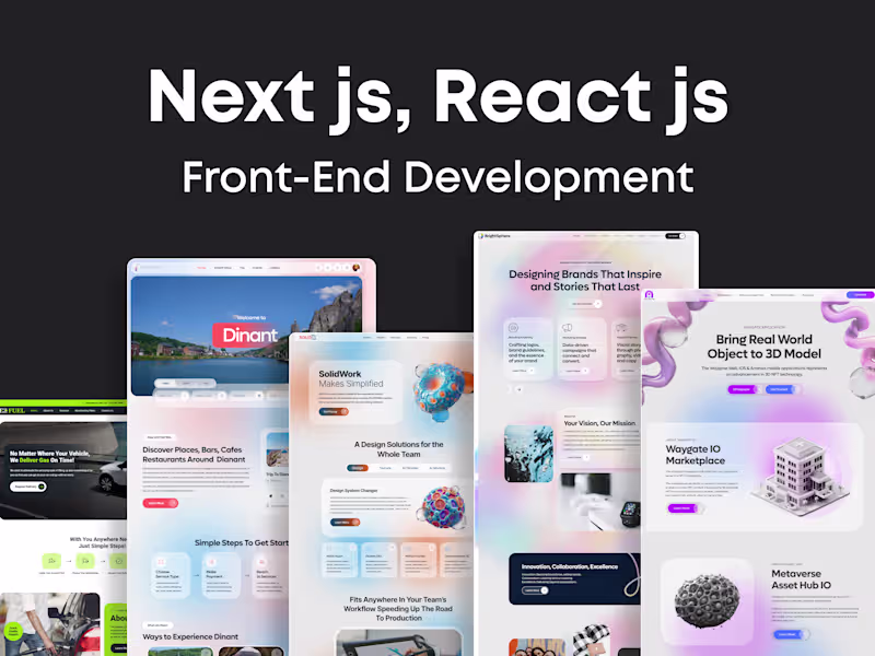 Cover image for Next js, React js Front-End Custom Website/Software Development