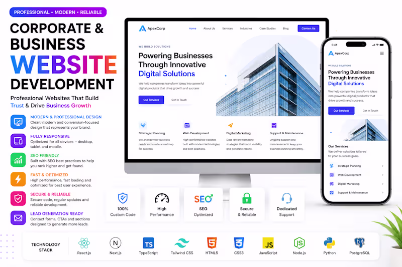 Cover image for Corporate & Business Website Development