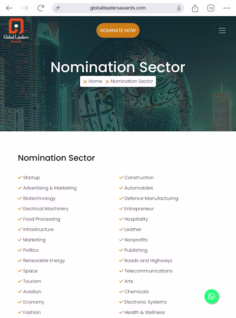 Cover image for Global Leaders Awards is one of