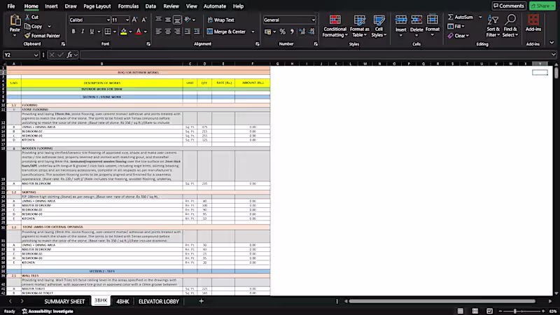 Cover image for Interior BOQ & Material Quantity Takeoff