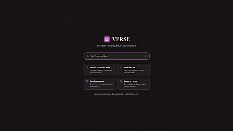 Cover image for Verse - AI Chat Interface Concept Concept chat interface for...
