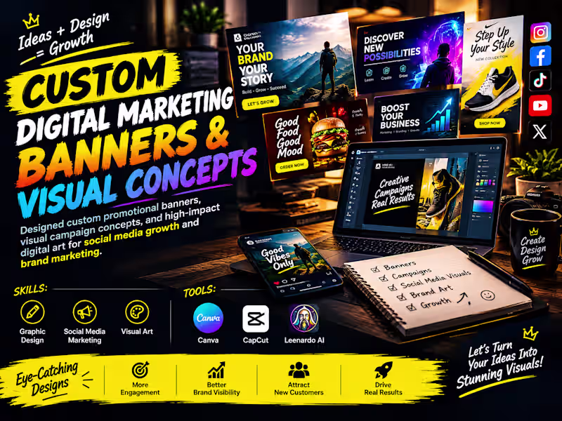 Cover image for Title: Custom Digital Marketing Banners