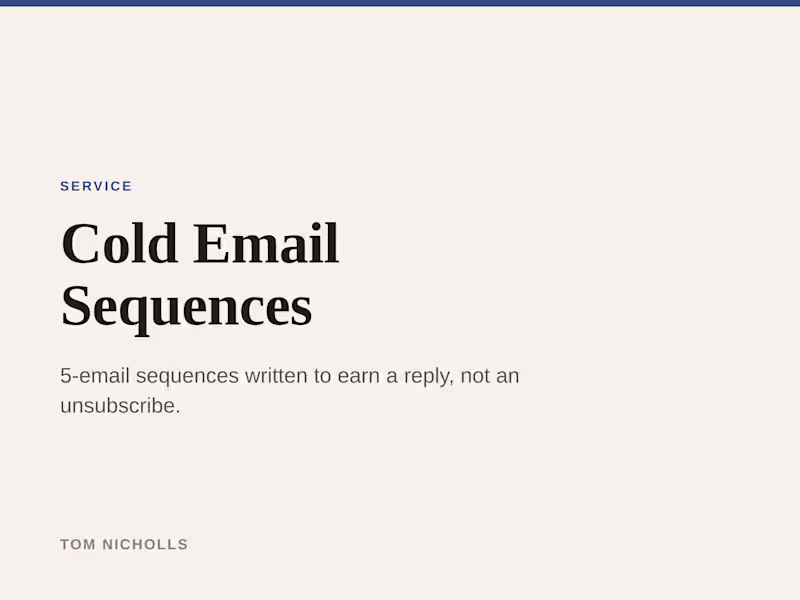 Cover image for Cold Email Sequences