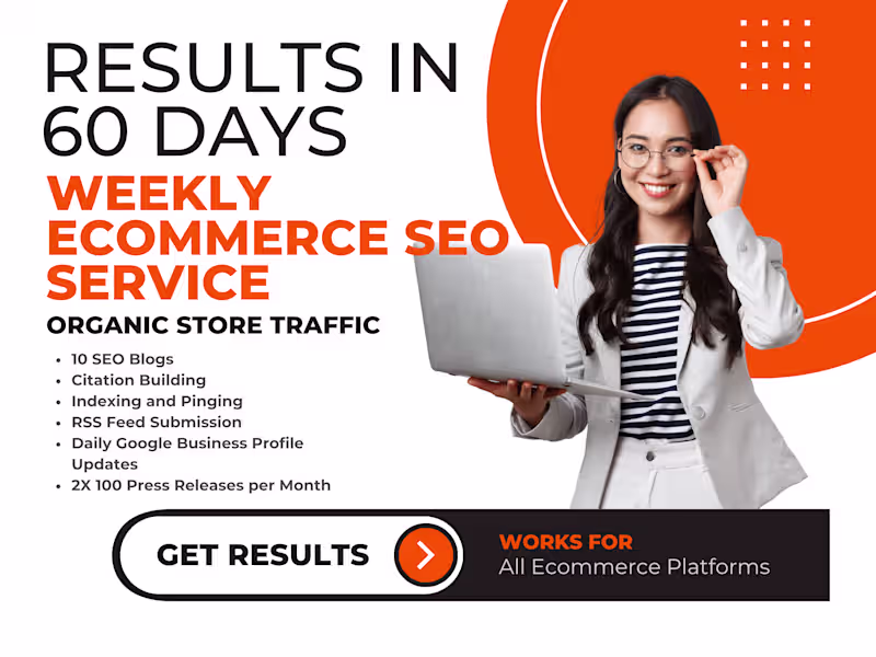 Cover image for Weekly Ecommerce SEO Service results in 40 to 90 Days