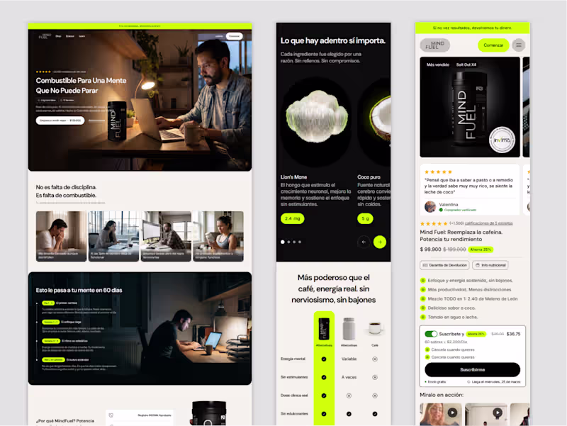 Cover image for I redesigned MindFuel´s Ecommerce Store