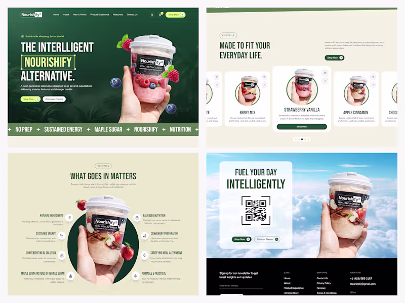 Cover image for Meal Replacement Drink Webpage Design