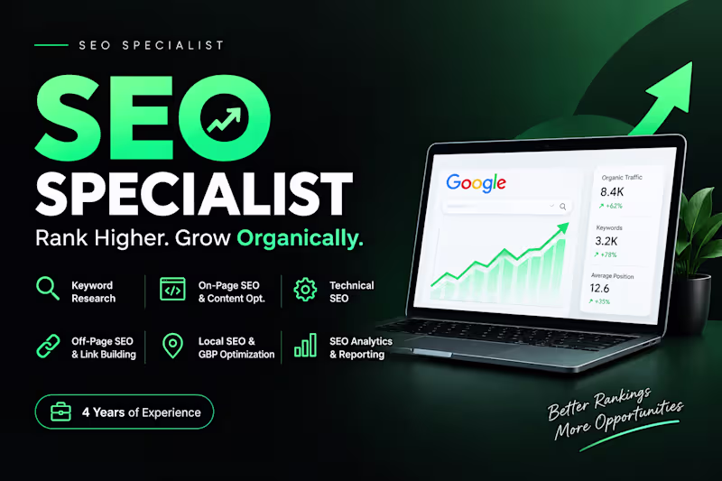Cover image for SEO Specialist | On-Page, Technical & Off-Page SEO