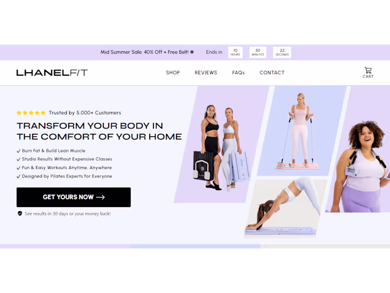 Cover image for LHANELFIT Home Page Built on Replo
