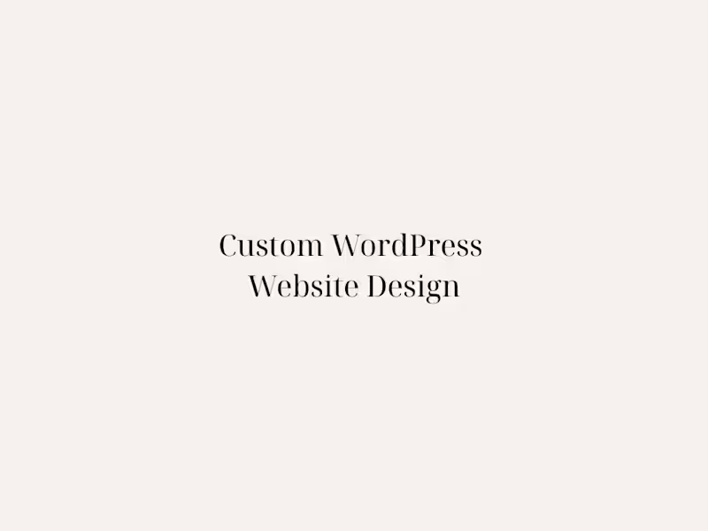 Cover image for Custom WordPress Website Design