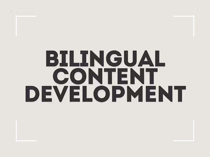 Cover image for Bilingual Content Development