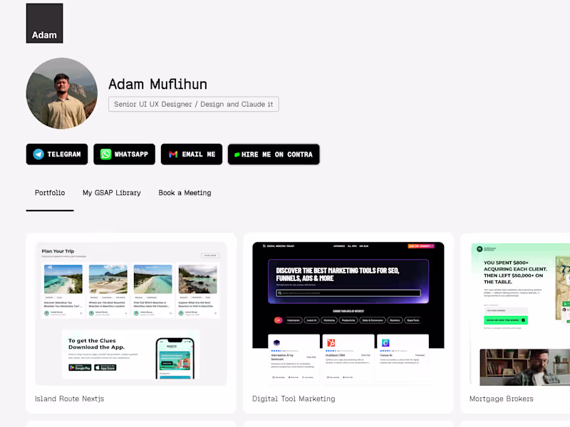 Cover image for Adam Muflihun - Webflow Designer x Product Designer