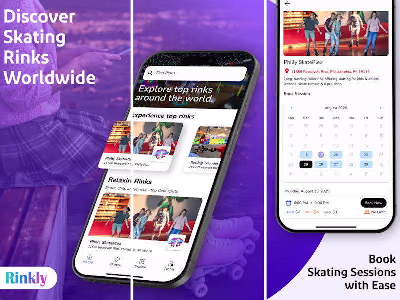 Cover image for Rinkly App Development for Skating Rinks