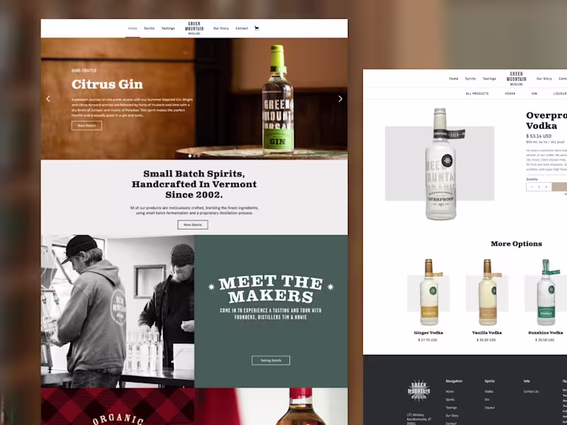 Cover image for Green Mountain Distillers: Webflow Ecommerce + SEO