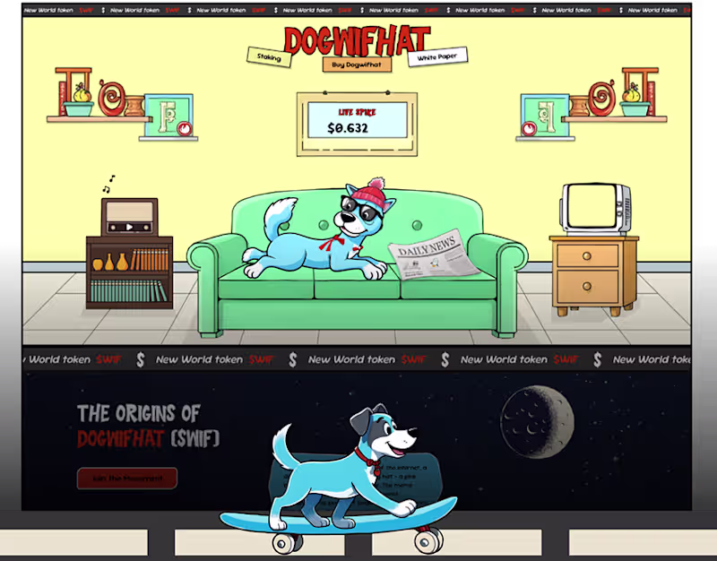Cover image for Dogwifhat Meme Token Figma Website UI Kit