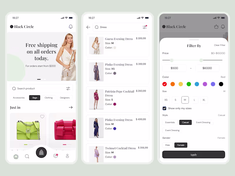 Cover image for UI/UX for E-commerce  Fashion Mobile App Resale & Rent Clothes