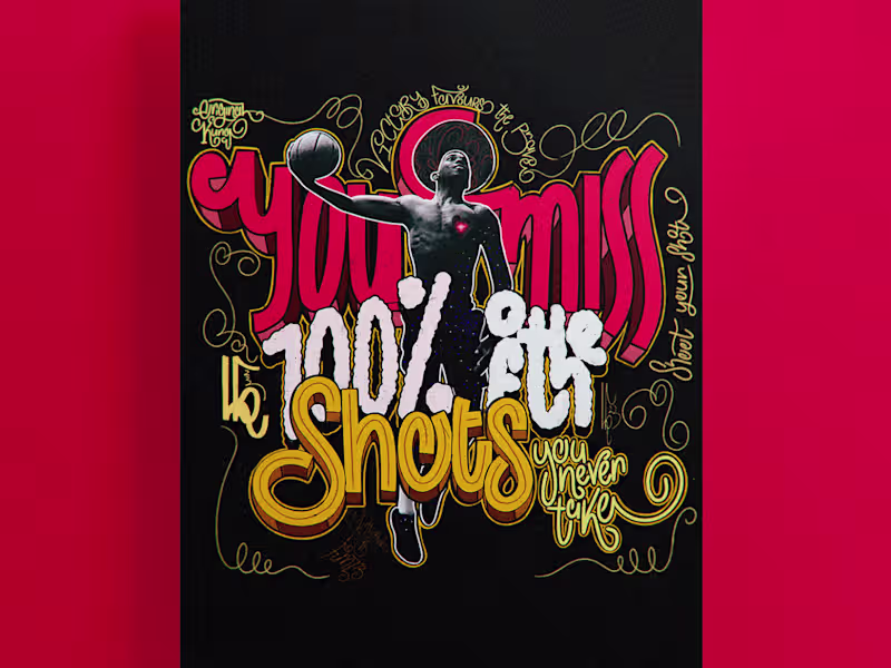 Cover image for Shoot Your Shot | Motivational Hand Lettering T-shirt design.