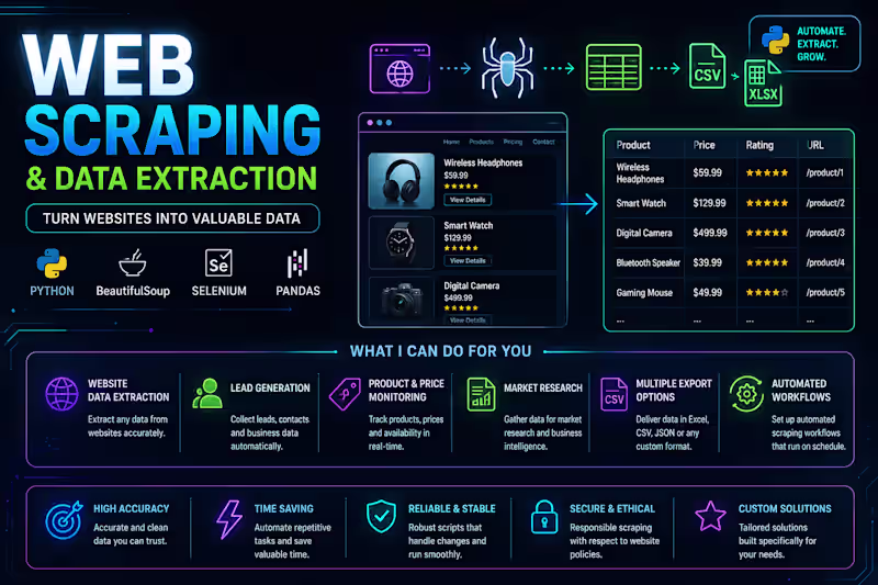 Cover image for Web Scraping & Data Extraction
