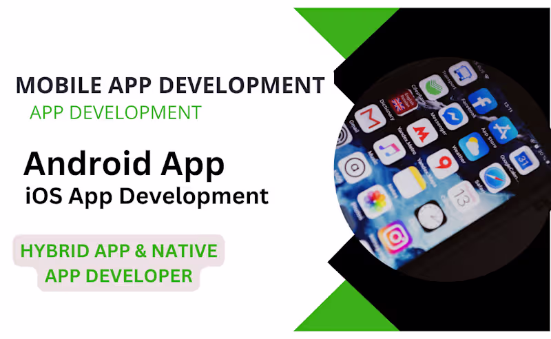 Cover image for Mobile App Development, flutter mobile app for iOS, Android