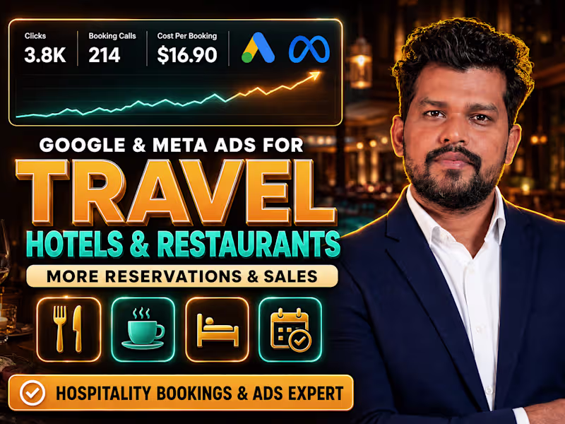 Cover image for Google Ads Manager for Restaurants, Hotel & Travel Business Lead