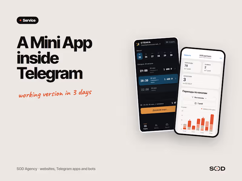 Cover image for Telegram Mini App with payments and admin panel