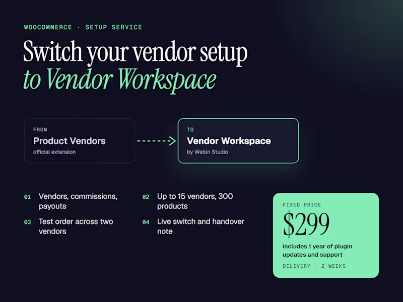 Cover image for Switch from WooCommerce Product Vendors to Vendor Workspace