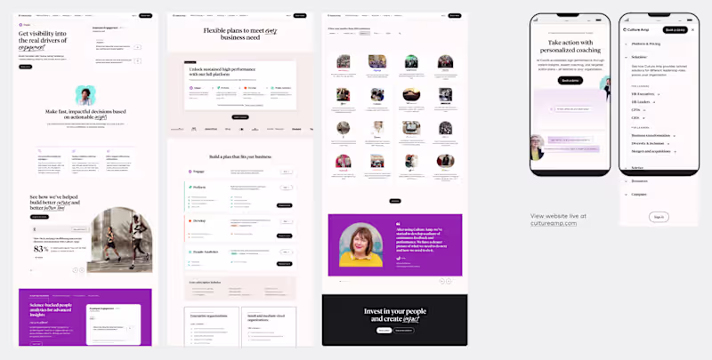 Cover image for Website direction for Culture Amp.
