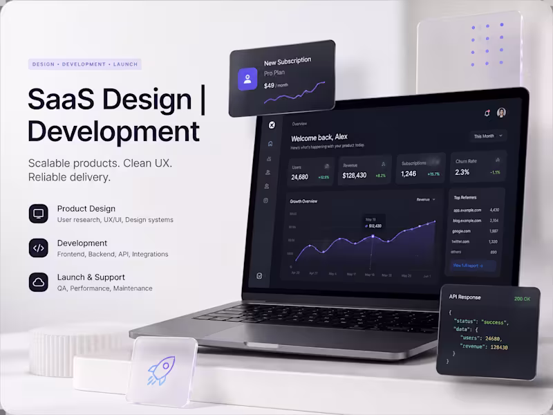 Cover image for SaaS DESIGN | DEVELOPMENT | WEB & MOBILE DEVELOPMENT 